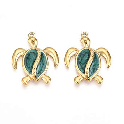 304 подвески из нержавеющей стали, с эмалью, прелести черепахи, ионное покрытие (ip)