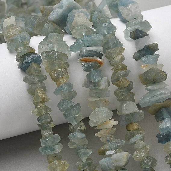 Природные Аквамарин бисер нитей, грубые бусины, самородки
