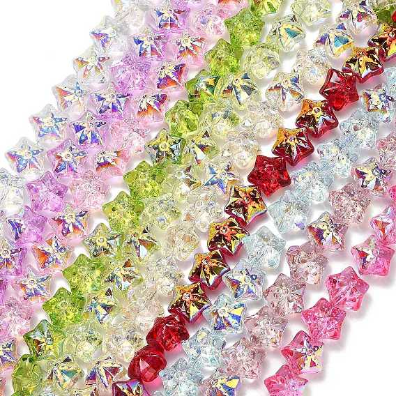 Гальваническая краска для запекания стеклянные бусины нити, звезда, с покрытием AB цвета, с половиным покрытием