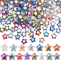 300шт 15 цвета гальваники прозрачные стеклянные бусины, звезда, с половиным покрытием