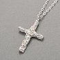 925 подвесные стерлингового серебра ожерелья, с кабельными цепями и пружинными кольцами, крестик