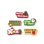 Merry Christmas Opaque Resin Decoden Cabochons, Word Mixed Shapes