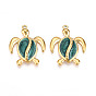 304 подвески из нержавеющей стали, с эмалью, прелести черепахи, ионное покрытие (ip)