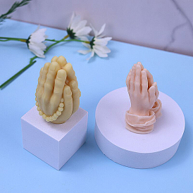 DIY Silicone Portrait Candle Molds, for Portrait Sculpture Scented Candle Making, Praying Hands Statue