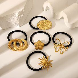 Простые резинки для волос из нержавеющей стали для женщин, реальный 18 k позолоченный