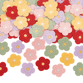 100 шт. 5 цвета, двухцветный полиэстер, вязаные украшения, аксессуары, для поделок поделки, цветок