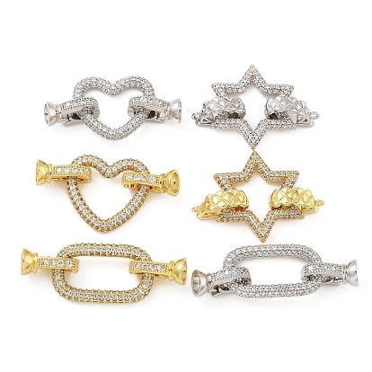 Реечное покрытие латунь микро паве прозрачный кубический цирконий складные застежки, долговечный, без свинца и без кадмия