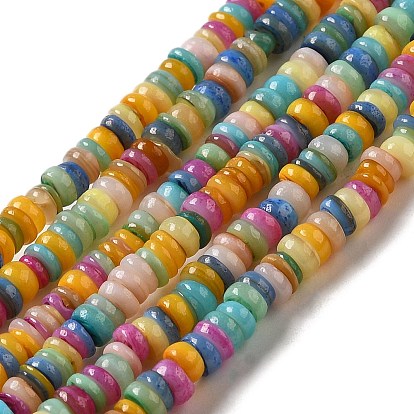 Natural Freshwater Shell Beads Strands, Disc, Dyed