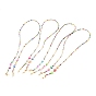 Glass Seed Beads Eyeglasses Chains, with Polymer Clay Beads, Neck Strap for Eyeglasses, with Rubber Loop Ends