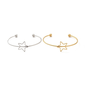 Star 201 Stainless Steel Cuff Bangles for Women Girls
