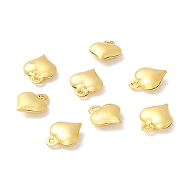 Brass Beads, Long-Lasting Plated, Heart