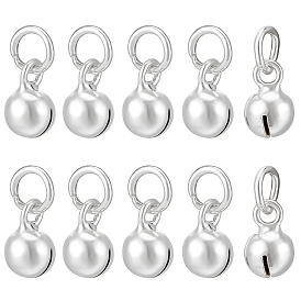 10шт. подвески из стерлингового серебра, колокол прелести, с прыжковых колец