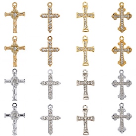 32шт 8 стили подвески со стразами из сплава, крестик