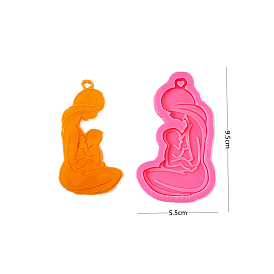 Mother and Baby DIY Pendant Silicone Molds, for Keychain Making, Resin Casting Molds, For UV Resin, Epoxy Resin Jewelry Making