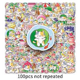 100Pcs Cat PET Stickers, Self-adhesive Decals, for Suitcase, Skateboard, Refrigerator, Helmet