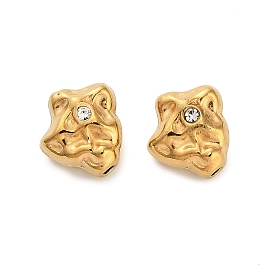 304 бусина из нержавеющей стали со стразами, ионное покрытие (ip)