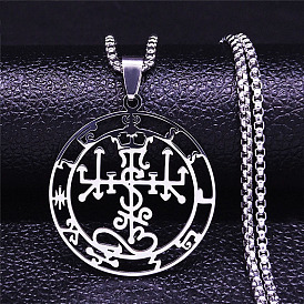 201 плоские круглые подвески-символы из нержавеющей стали