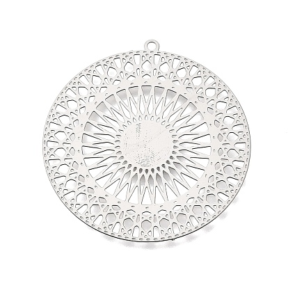 201 подвески из нержавеющей стали, плоские круглые подвески с узором мандалы, гравированные металлические украшения