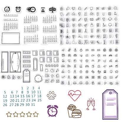 4pcs 4 Stile klare Silikonstempel, für diy scrapbooking, Fotoalbum dekorativ, Karten machen