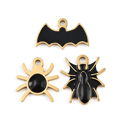 Тема Хэллоуина 304 подвески из нержавеющей стали, с эмалью, золотые
