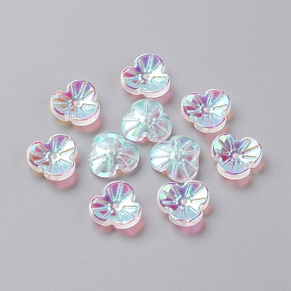 Perles en verre electroplate, fleur