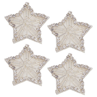 4 шт. фетровые и стразы-нитки для пришивания и утюжки, аппликации из ткани, звезда