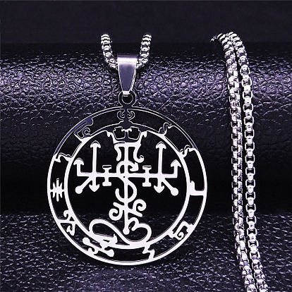 201 плоские круглые подвески-символы из нержавеющей стали