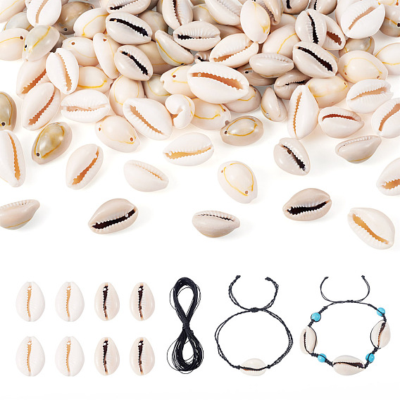 Наборы для самостоятельного изготовления браслетов/ожерельев, включая натуральные бусины из ракушек, воском хлопчатобумажная нить шнуры