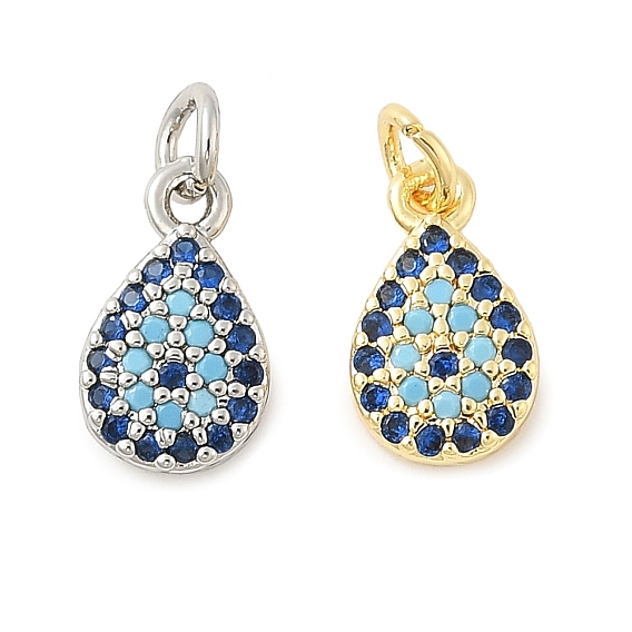 Латунные микро проложить кубического циркония подвески, без кадмия, без никеля и без свинца, слезинки, с целью перехода в кольце