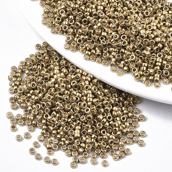 Electroplate Glass Seed Beads, Fit for Machine Eembroidery, Metallic Colours, Round
