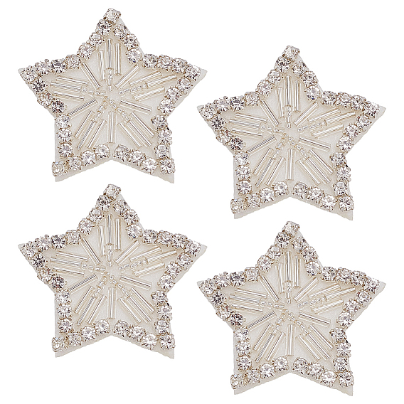 4 шт. фетровые и стразы-нитки для пришивания и утюжки, аппликации из ткани, звезда