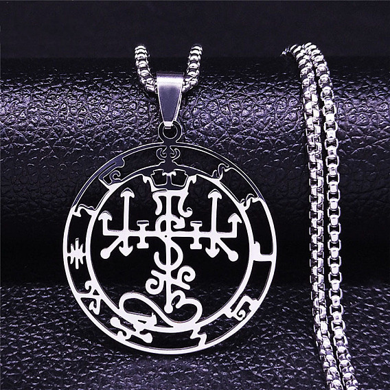 201 плоские круглые подвески-символы из нержавеющей стали