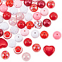 50 Наборы акриловых бусин разных стилей, круглый и сердце