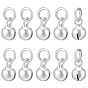 10шт. подвески из стерлингового серебра, колокол прелести, с прыжковых колец