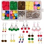 SUNNYCLUE DIY Earring Making, with DIY Doll Craft Pom Pom Balls, Tibetan Style Alloy Chandelier Components and Brass Earring Hooks