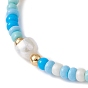 Natural Pearl & Glass Seed Braided Bead Bracelet, Nylon Adjustable Bracelet