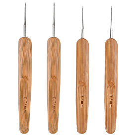 4шт. 2 стили крючки для вязания с бамбуковой ручкой и железной рукояткой
