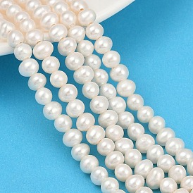 Нити из натурального культивированного пресноводного жемчуга, картофель, класс 6а+