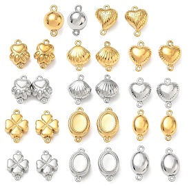 304 Stainless Steel Magnetic Clasps, Stainless Steel Color/Real 18K Gold Plated