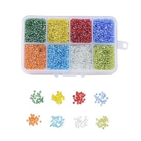 Round Glass Seed Beads, Transparent Colours Lustered, Round Hole