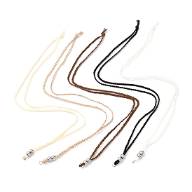 5 шт. вощеный полиэстеровый шнур для изготовления регулируемых ожерелий, с 304 кольцами и бусинами из нержавеющей стали