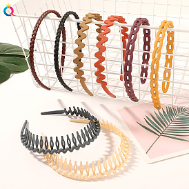 Simple and Versatile Resin Headband for Women - Solid Color Wave Knotted Hair Accessories