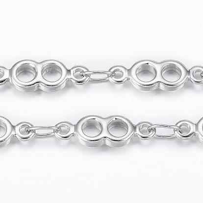 Ion Plating(IP) 304 Stainless Steel Infinity Link Chains, Soldered, with Spool