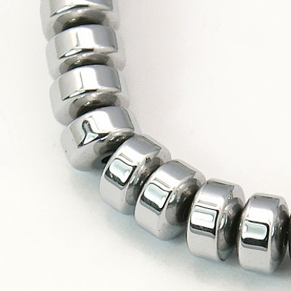 Non-Magnetic Synthetic Hematite Beads Strands, Flat Round/Disc, 5x3mm, Hole: 1mm