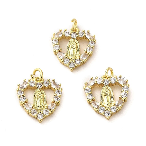 Подвески из латуни с покрытием из настоящего золота 18k, с кубического циркония, долговечный, без свинца и без кадмия, любовь и святой