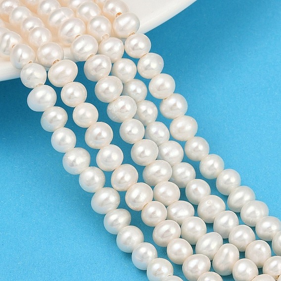 Нити из натурального культивированного пресноводного жемчуга, картофель, класс 6а+