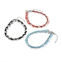 Round Seed Beads Multi-strand Necklaces, Multi Layered Necklaces, with Alloy Chandelier Links, Antique Silver