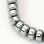 Non-Magnetic Synthetic Hematite Beads Strands, Flat Round/Disc, 5x3mm, Hole: 1mm