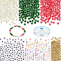 Diy schmuck machen Kit, inklusive Glasrundperle, Messing Perlen, Acryl-Perlen, Elastische Kordel Kristallschnur Kristall Faden
