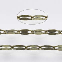 Cadenas de latón, cadenas de cable, soldada, con carrete, Plano Oval